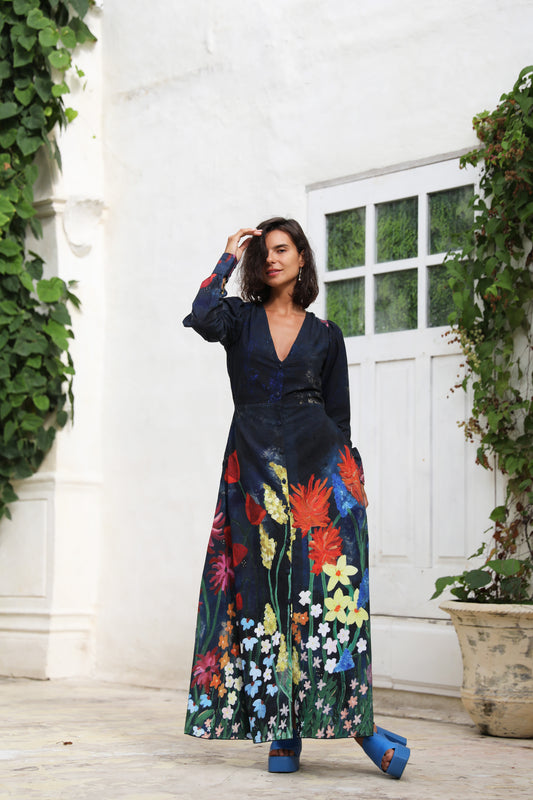 Flora Gown - Navy - Frank And Dollys