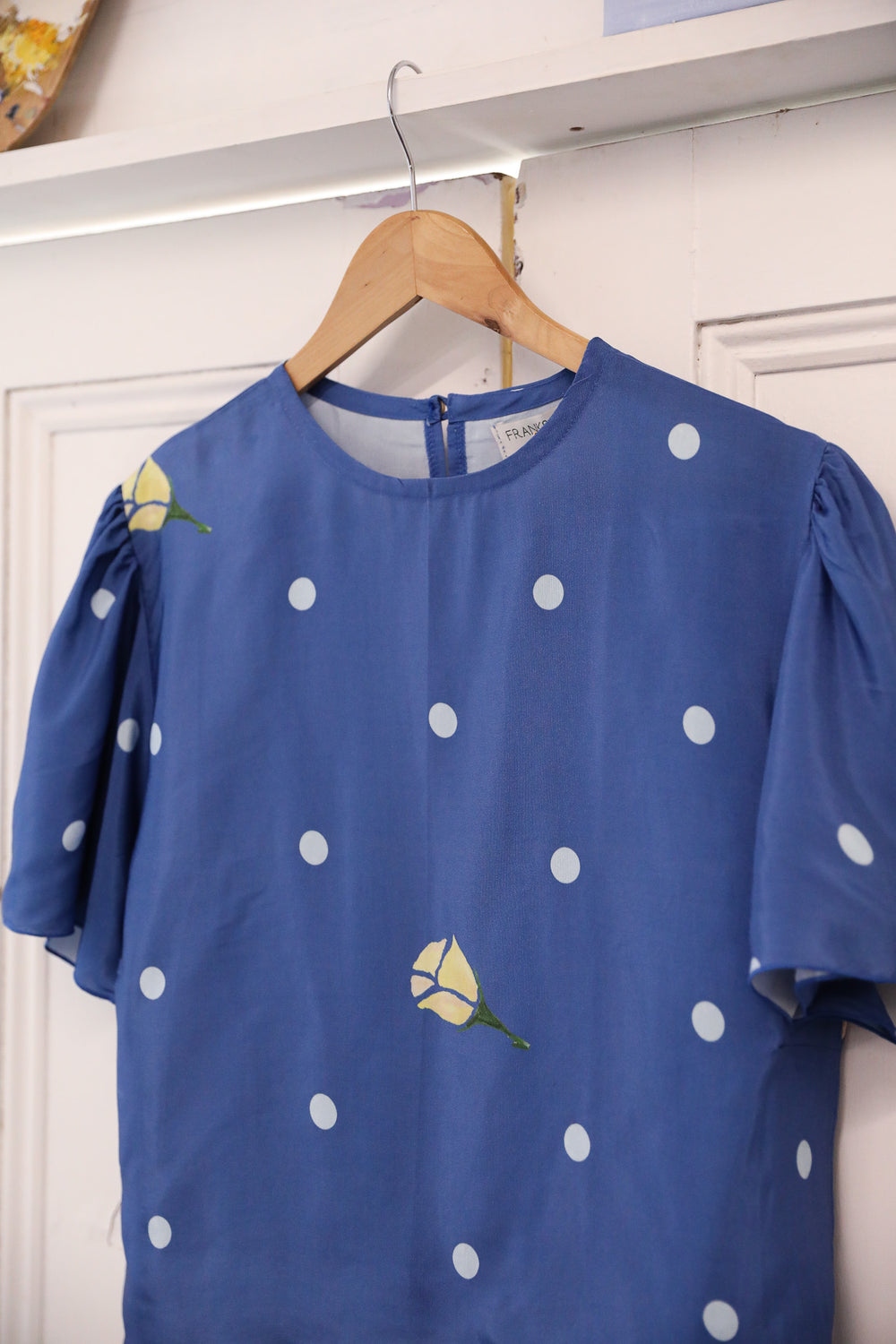 Rosé Spot Blouse - Blue