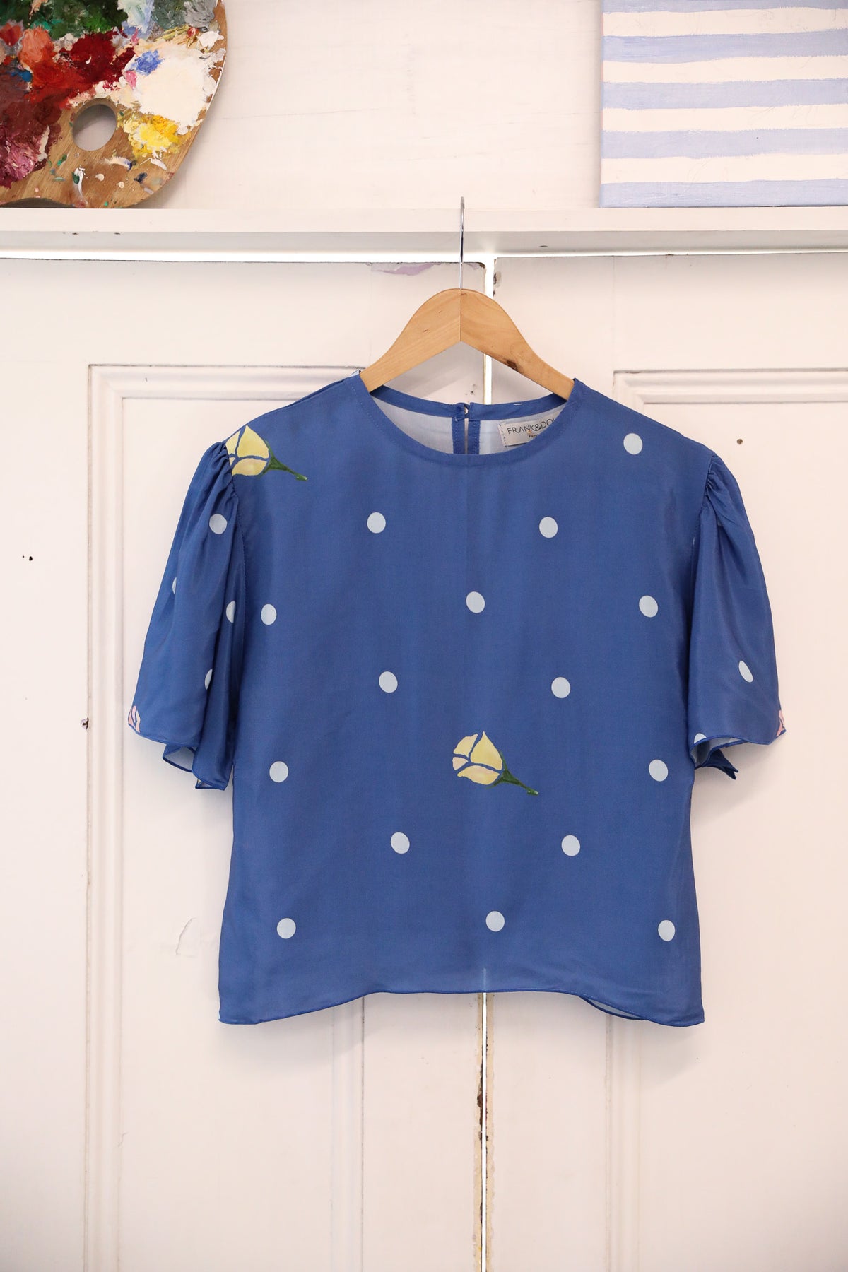 Rosé Spot Blouse - Blue