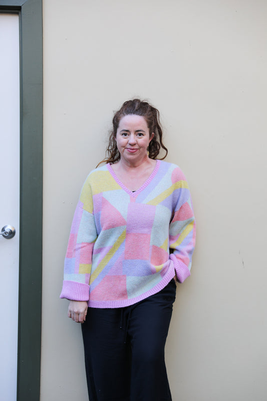 One Off | Pastel V Neck Knit
