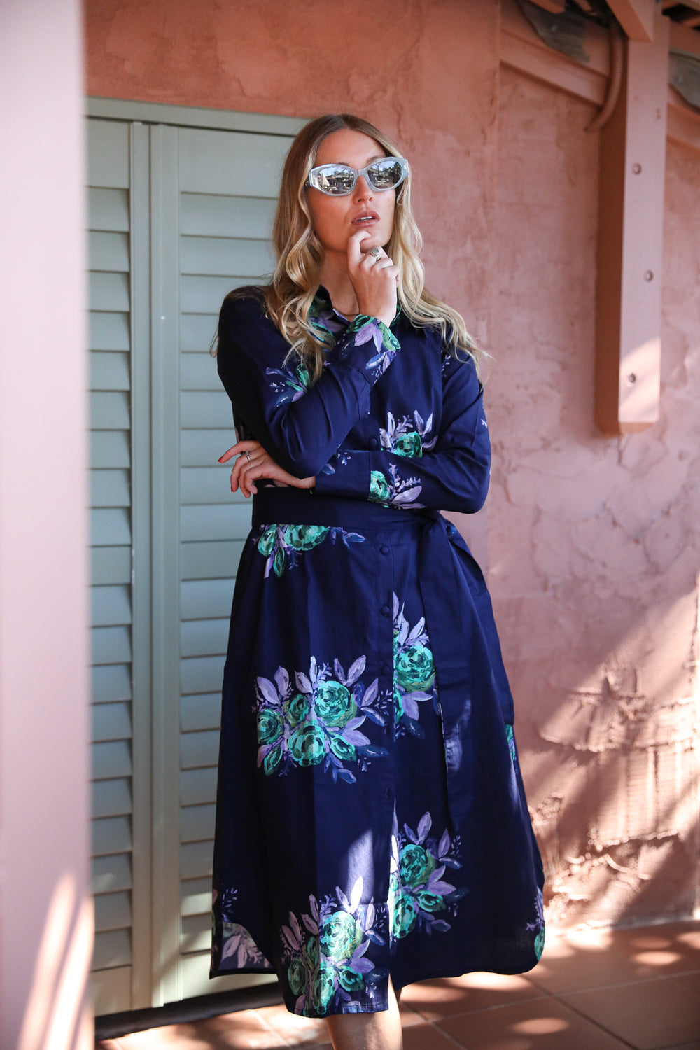 Casa Rosetta Shirt Dress - Navy