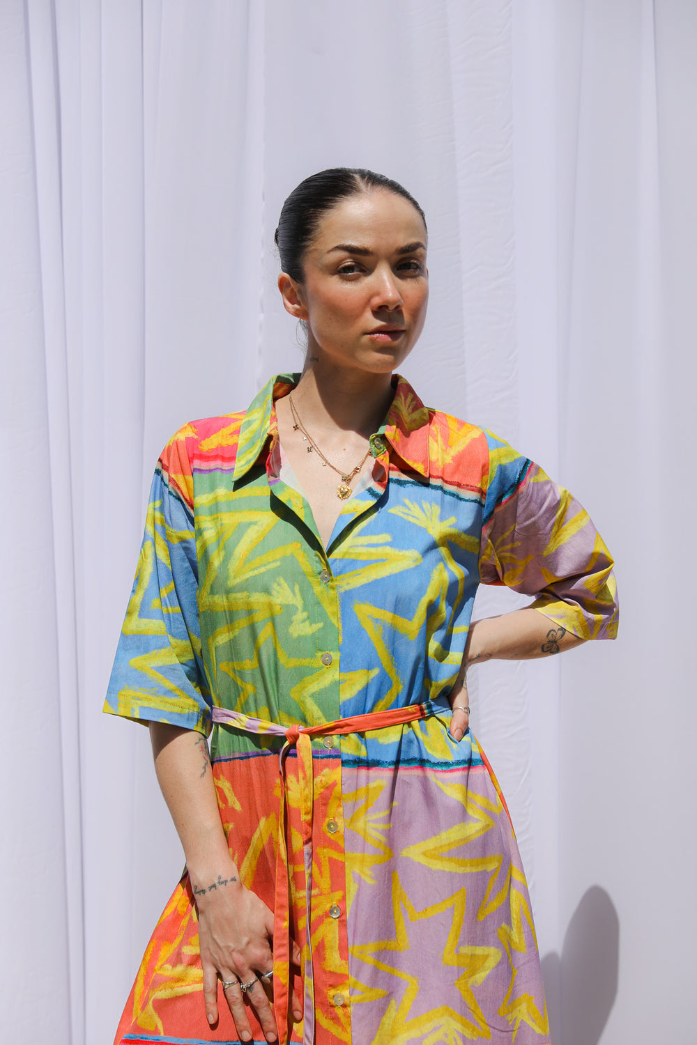 Star Gazer Maxi Shirt Dress