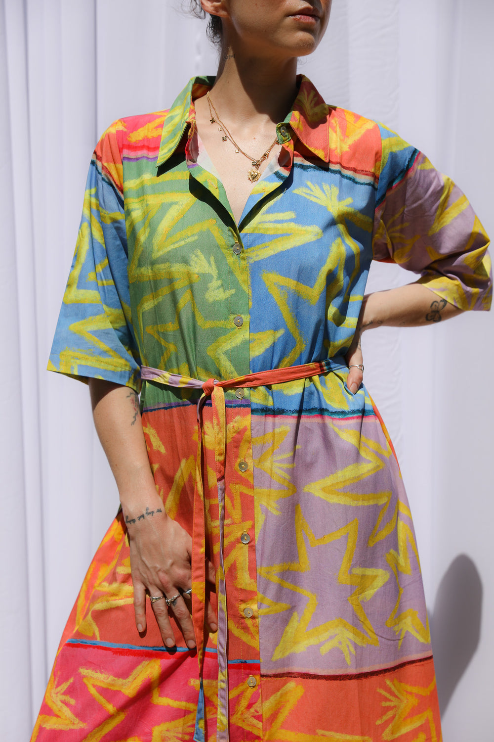 Star Gazer Maxi Shirt Dress