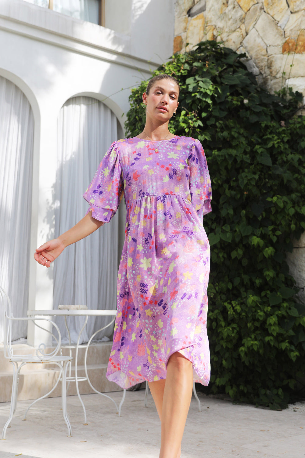 Viamo Midi Dress - Lilac