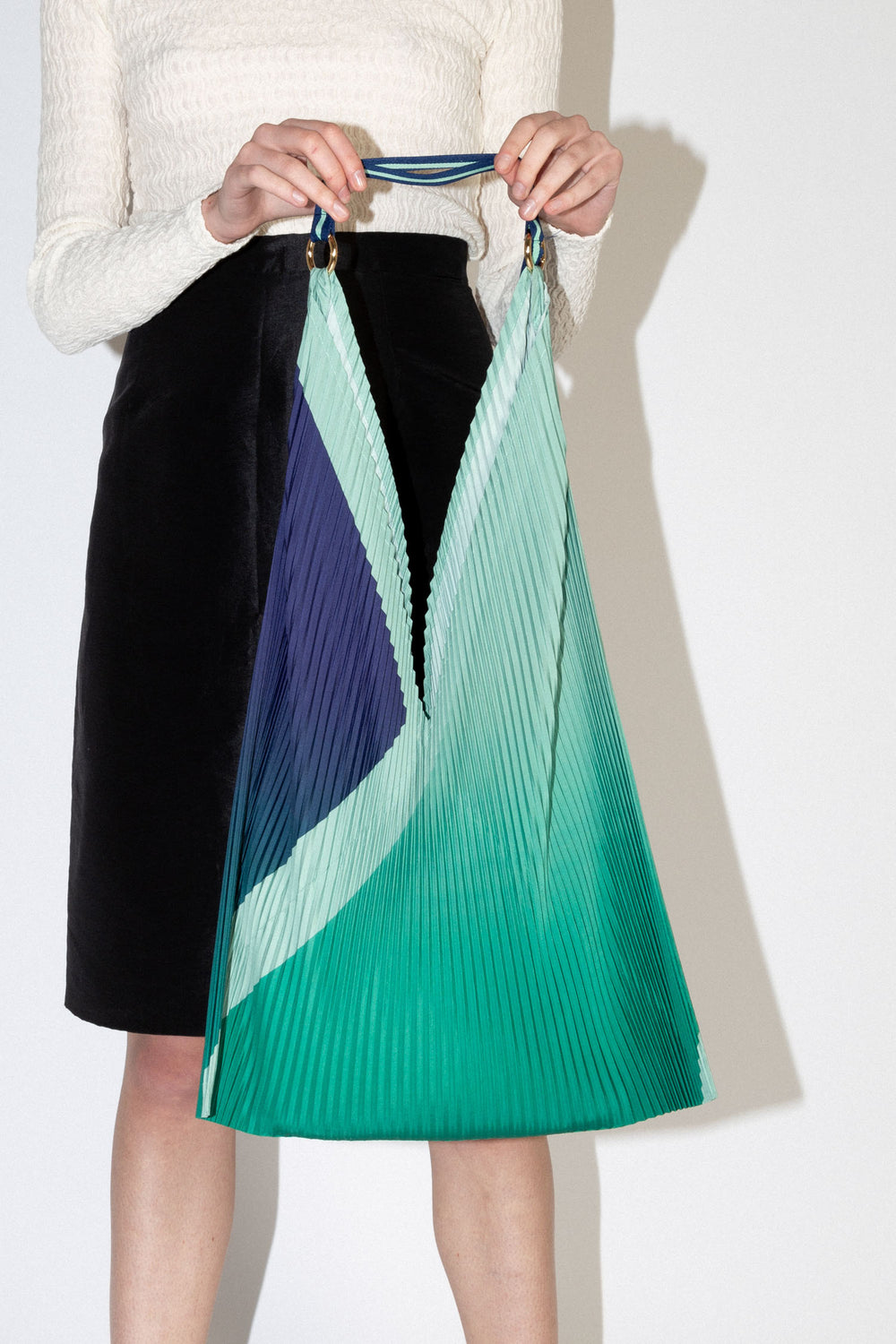 Pleated Y Bag - Monica Green