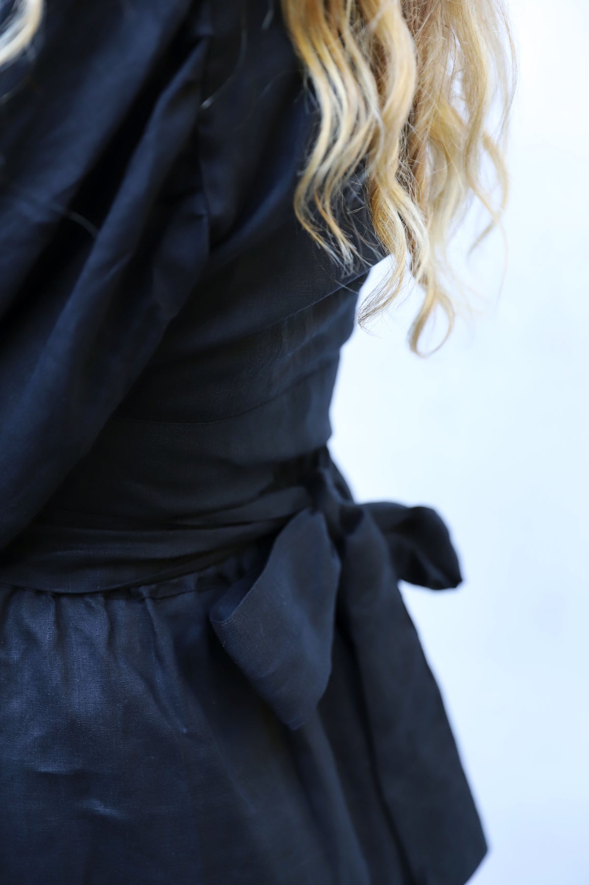 Always Linen Wrap Dress - Black