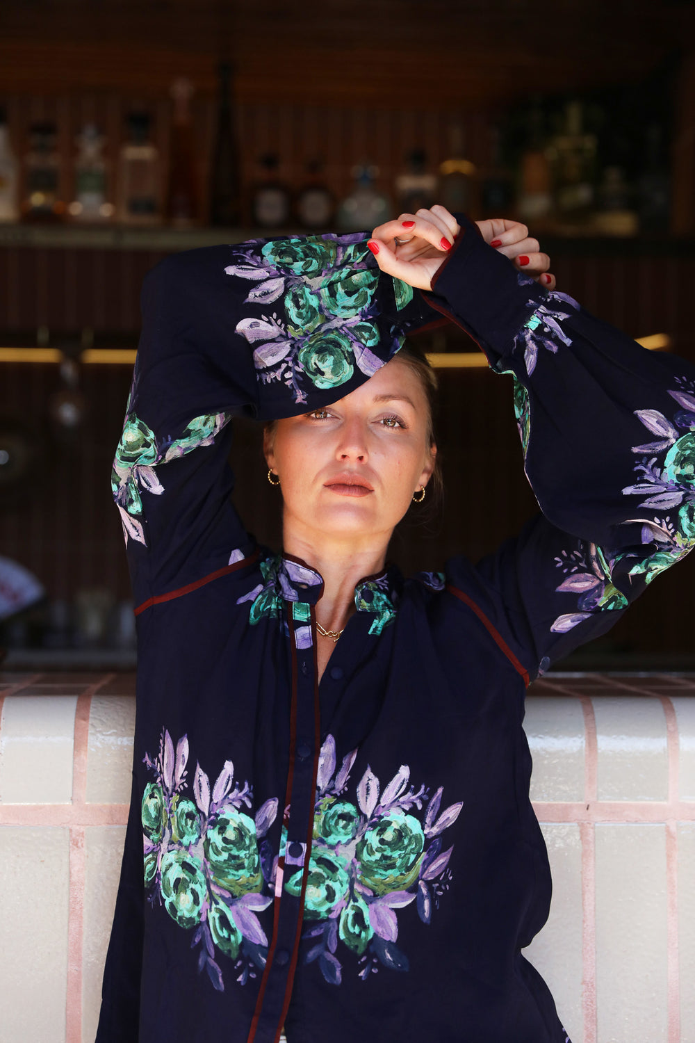 Casa Rosetta Blouse - Navy