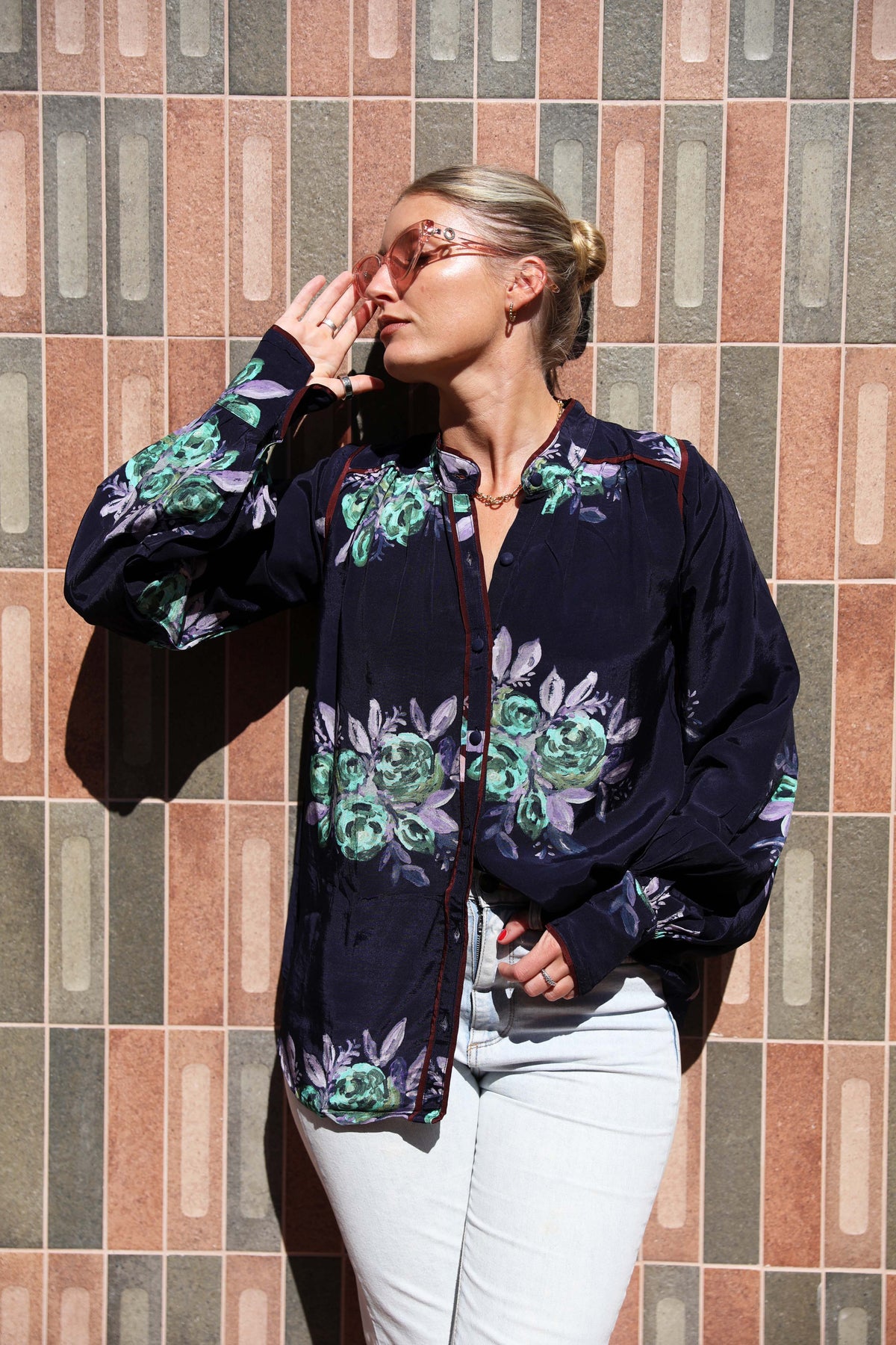 Casa Rosetta Blouse - Navy