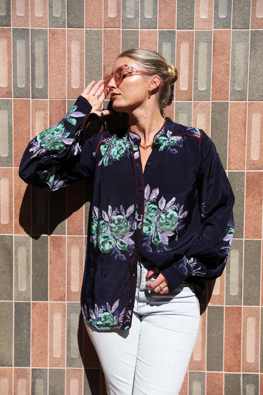 Casa Rosetta Blouse - Navy