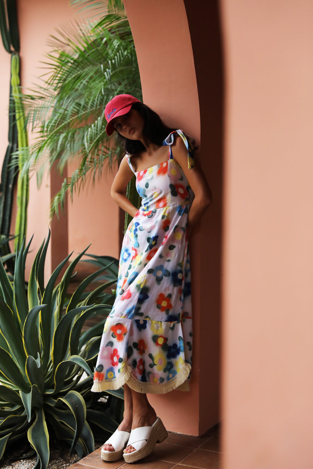 Cactus Flower Midi Dress