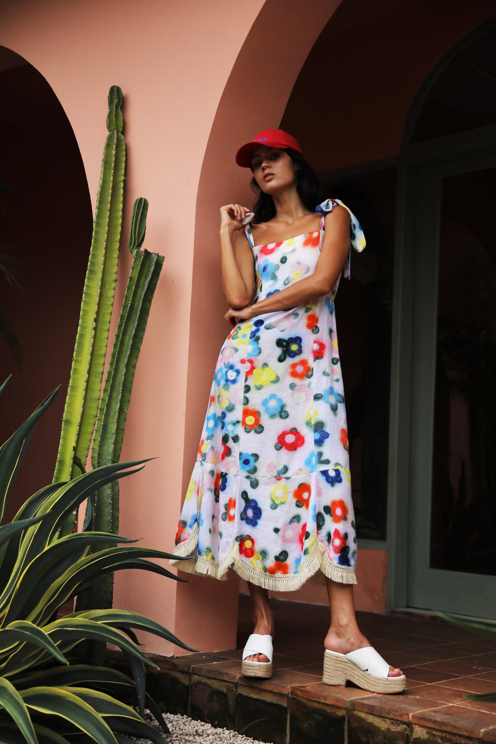 Cactus Flower Midi Dress