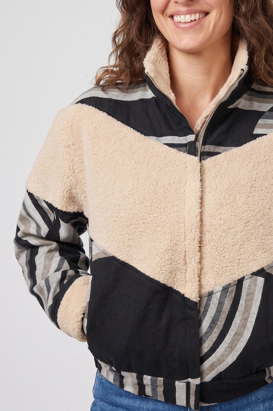St Germain Sherpa Jacket - Noir - Frank And Dollys