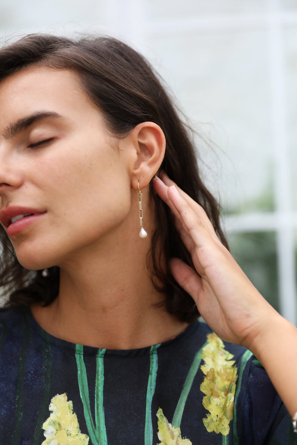 Lotus Pearl Earrings