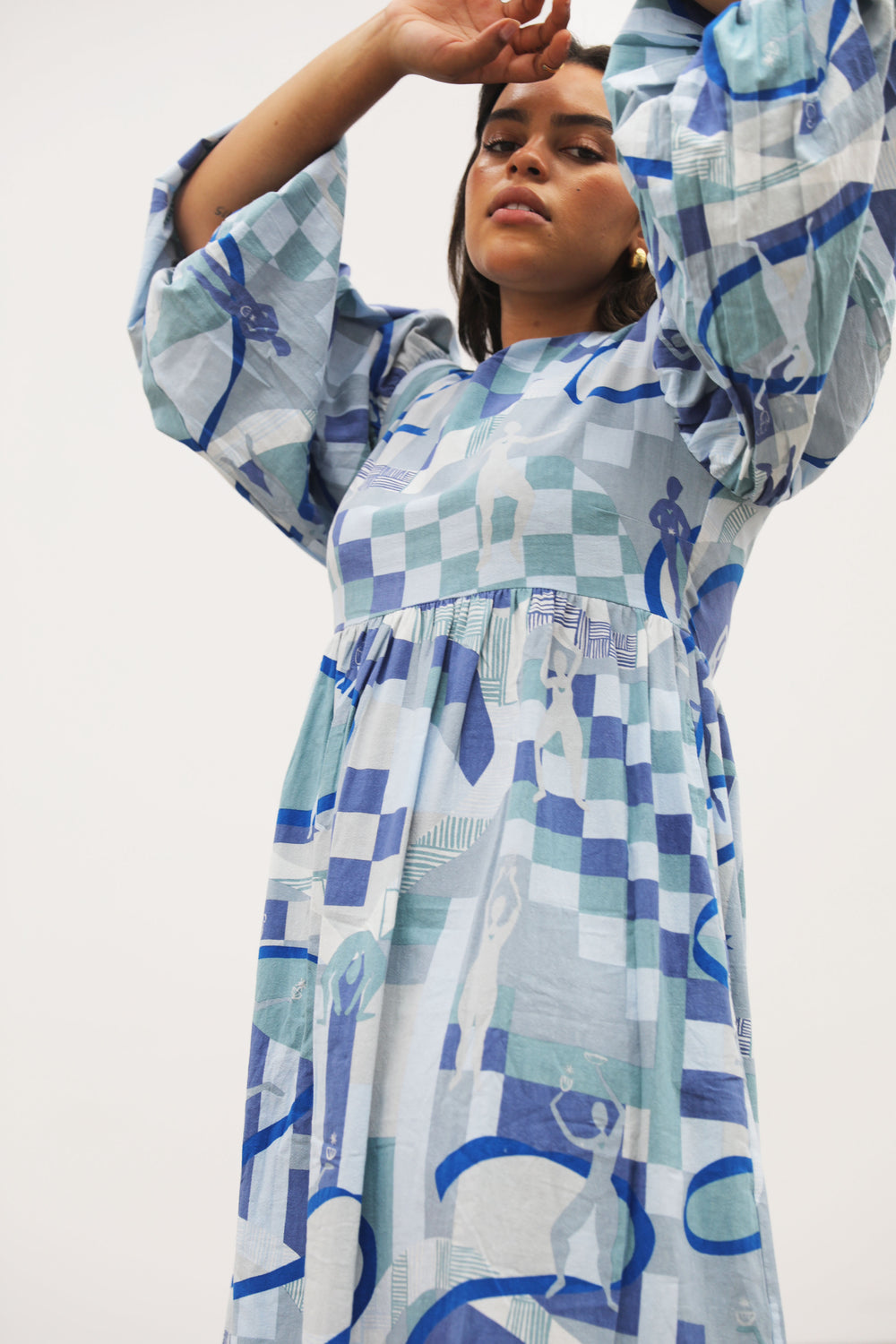 Main Street Midi Dress - Blue