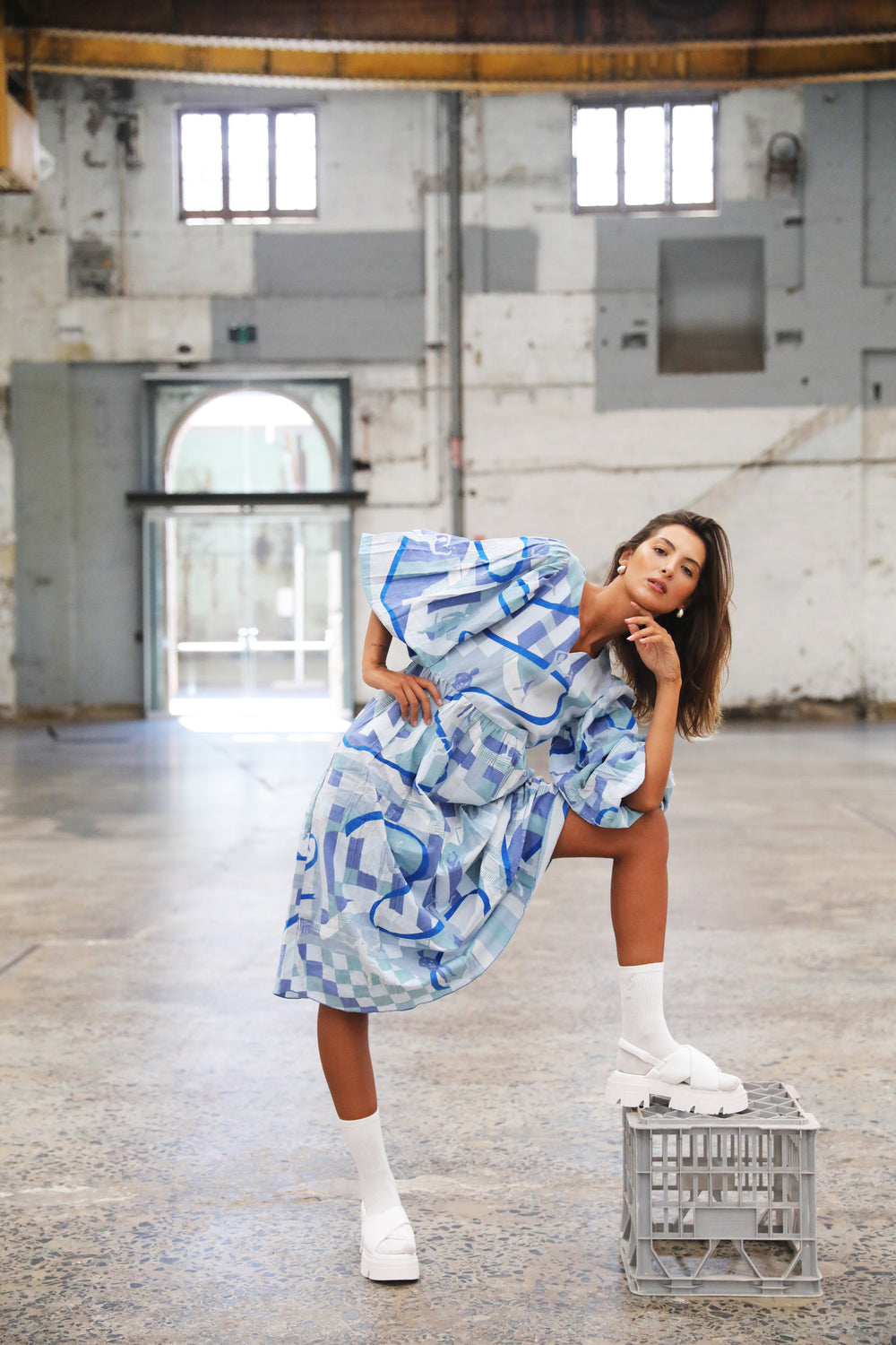Main Street Midi Dress - Blue