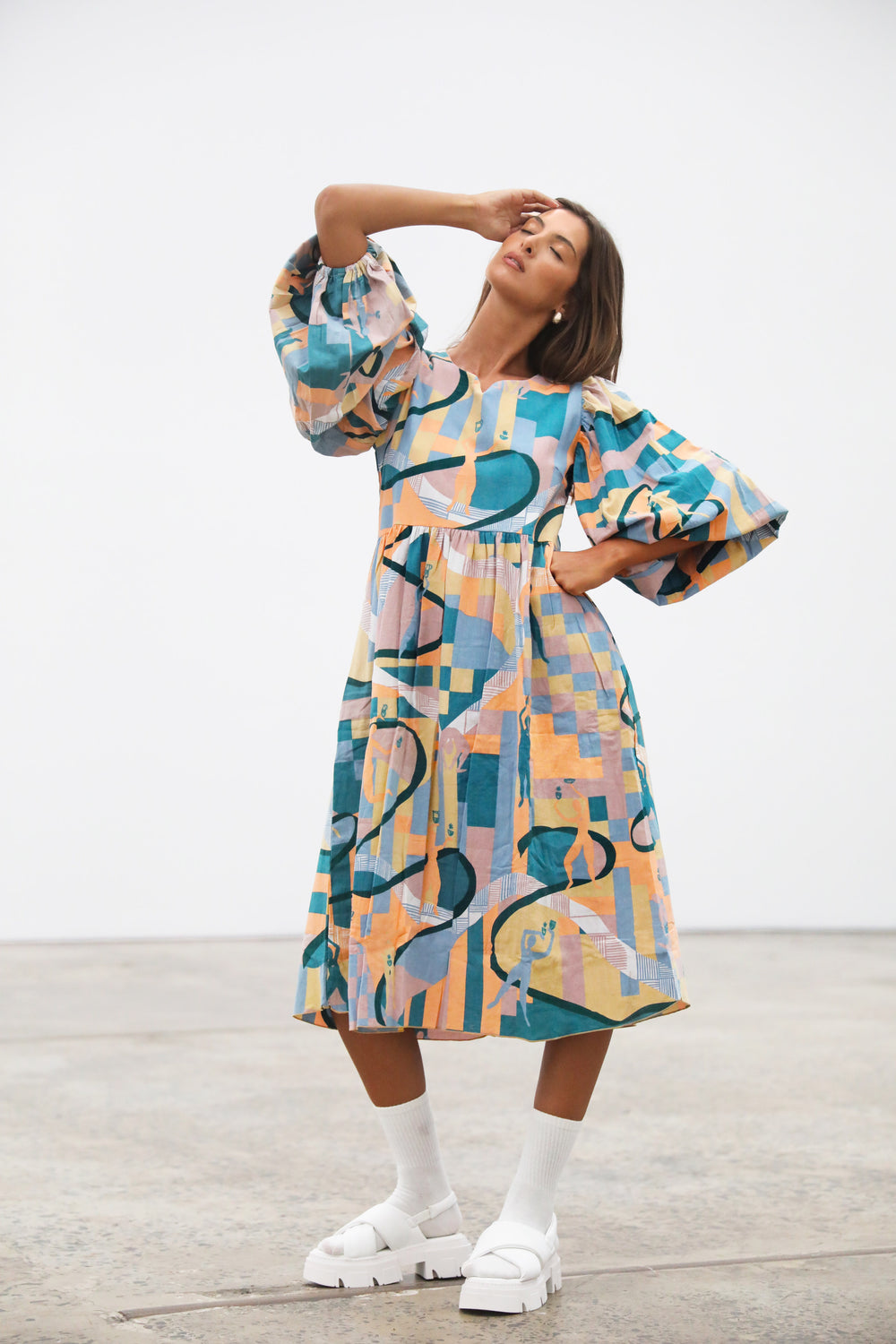 Main Street Midi Dress - Multi