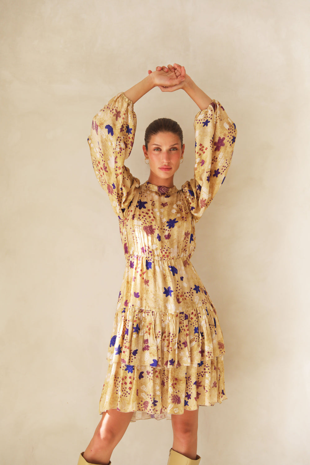 Viamo Cascade Dress - Gold