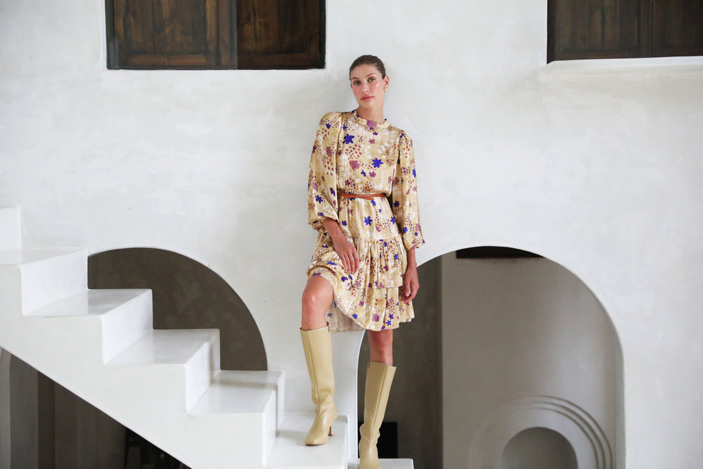 Viamo Cascade Dress - Gold