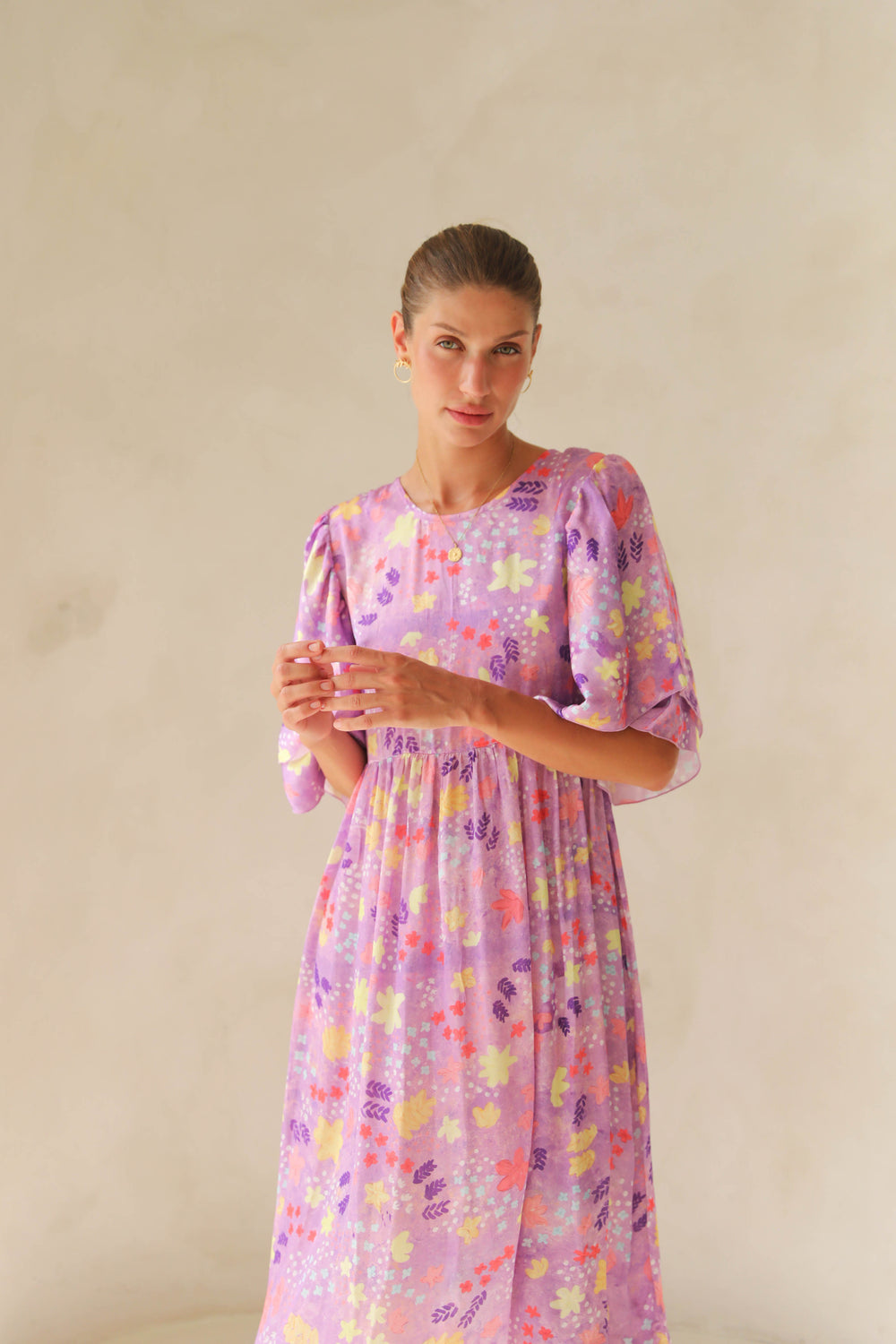 Viamo Midi Dress - Lilac