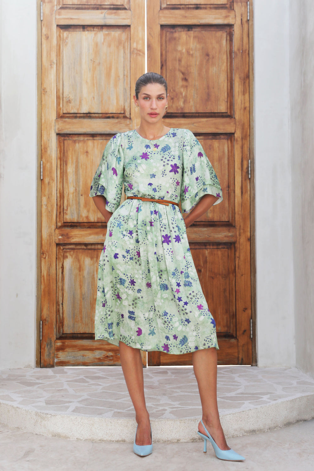 Viamo Midi Dress - Sage