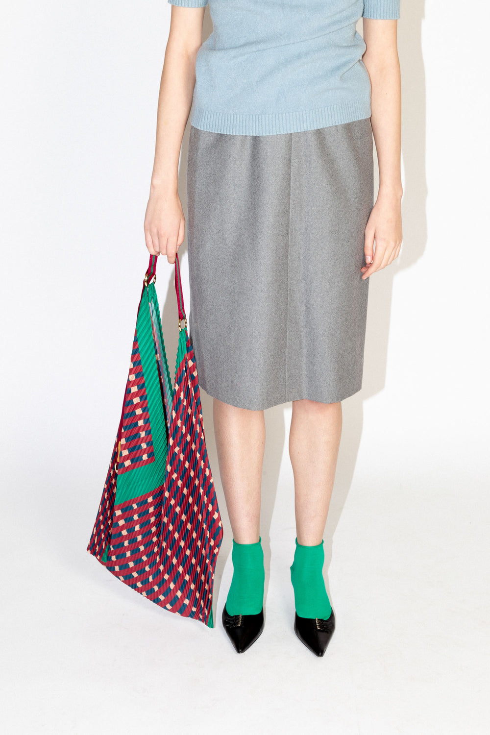 Pleated Y Bag - Sophia Green