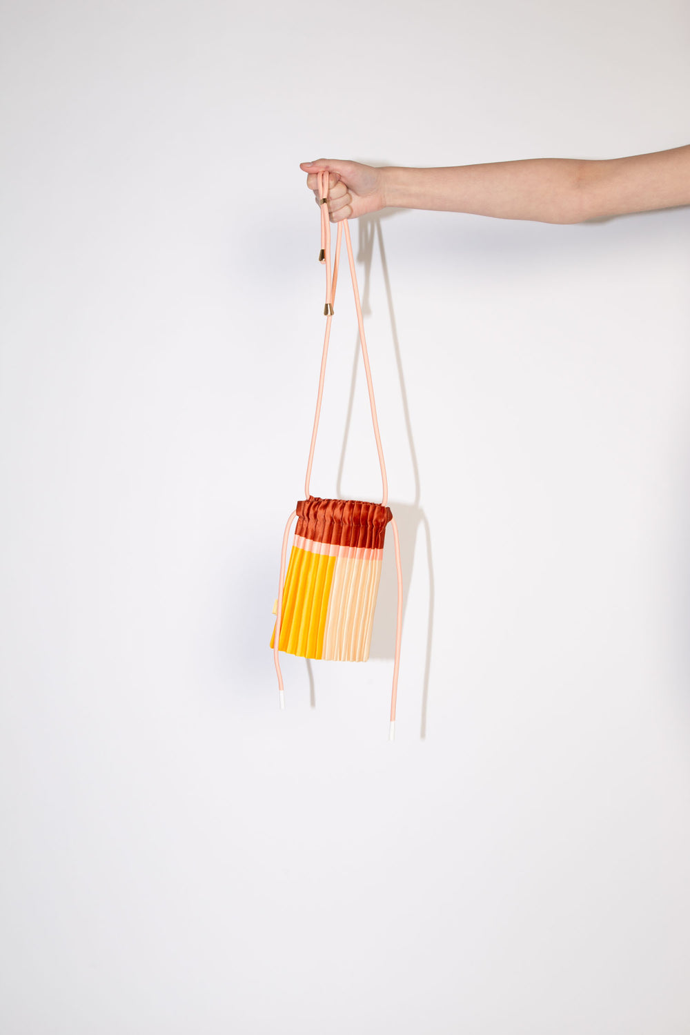 Pleated Crossbody Bag - Amber