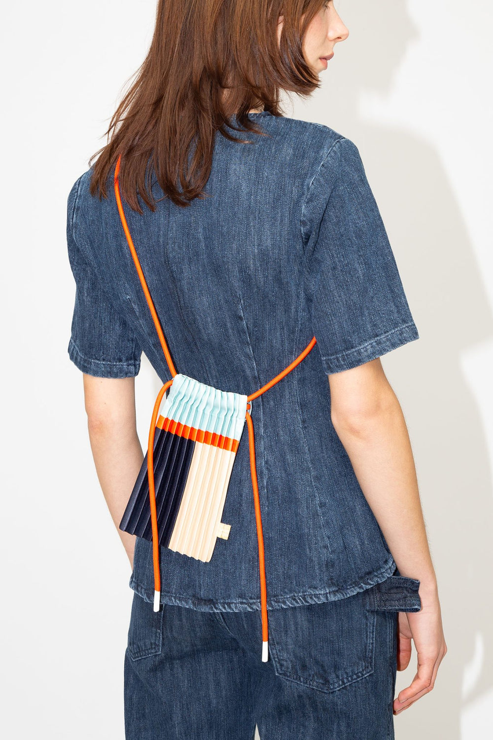 Pleated Crossbody Bag - Blue