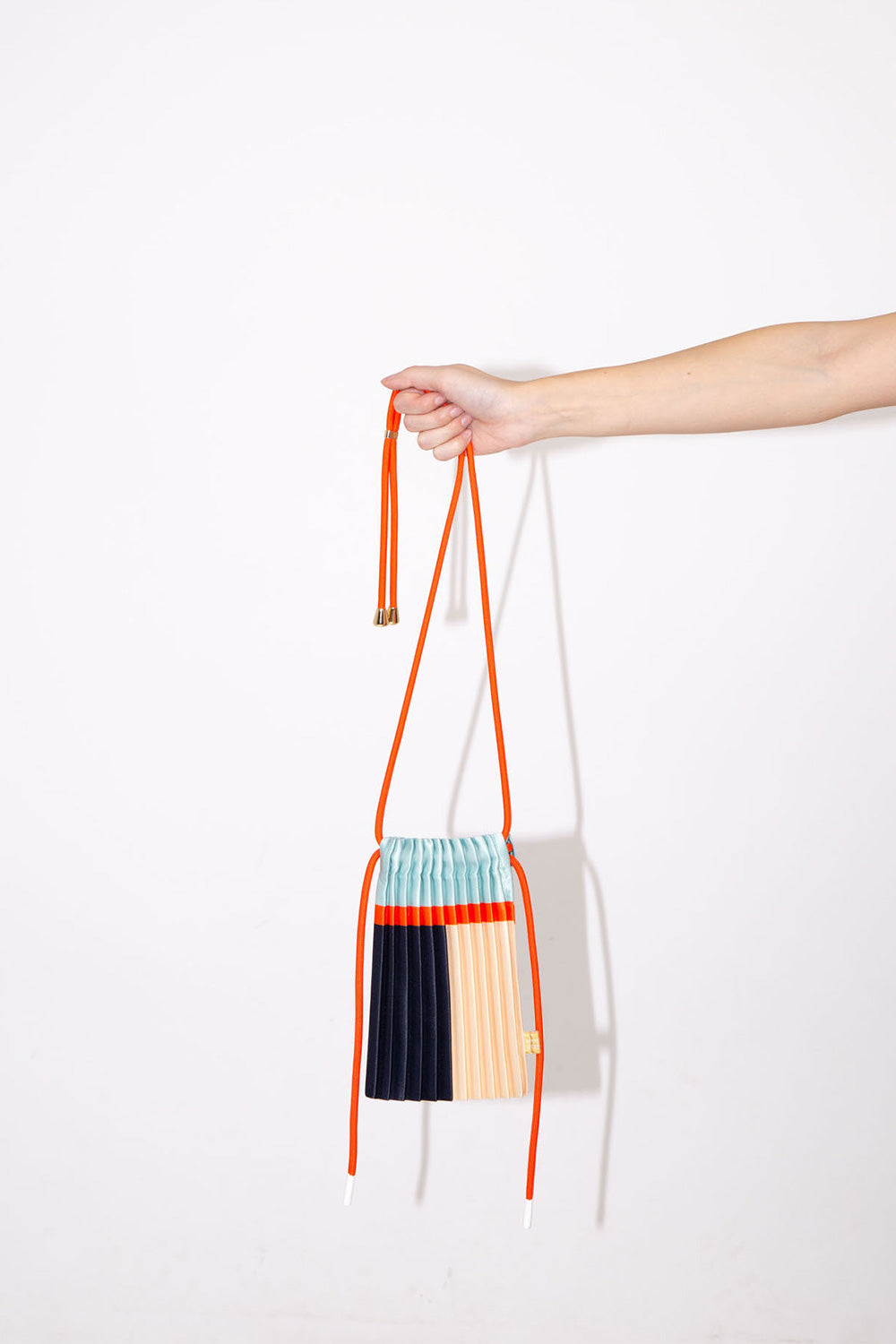 Pleated Crossbody Bag - Blue