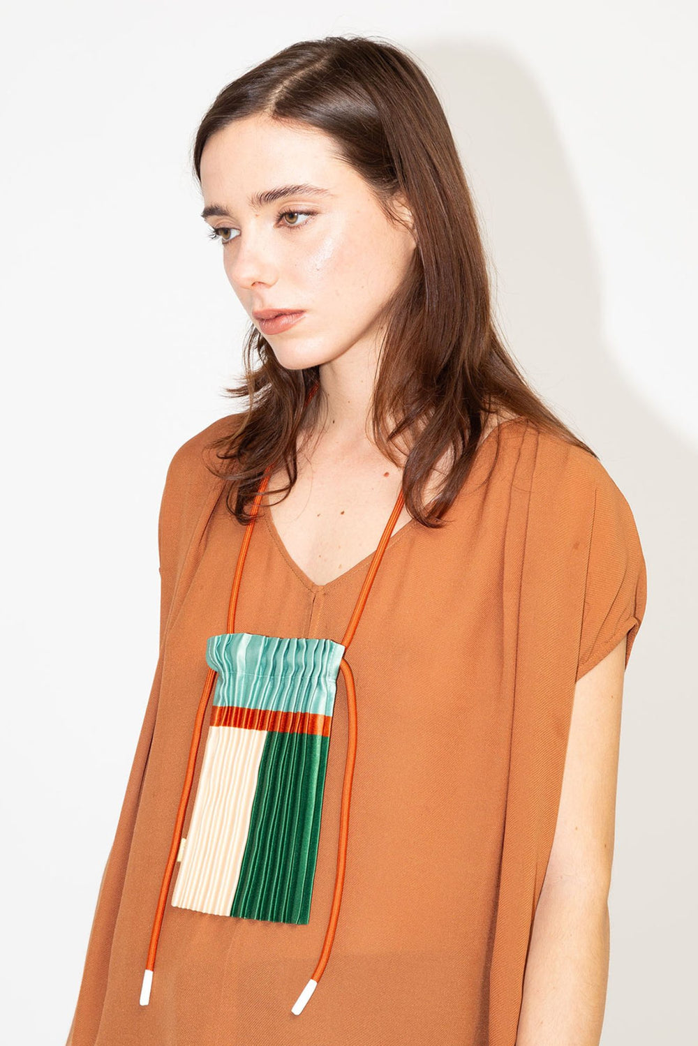 Pleated Crossbody Bag - Emerald