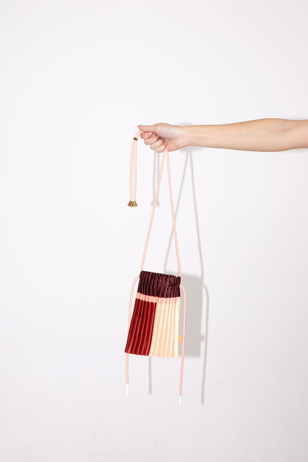 Pleated Crossbody Bag - Ruby