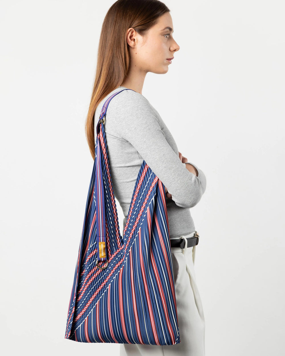 Pleated Y Bag - Stella Blue
