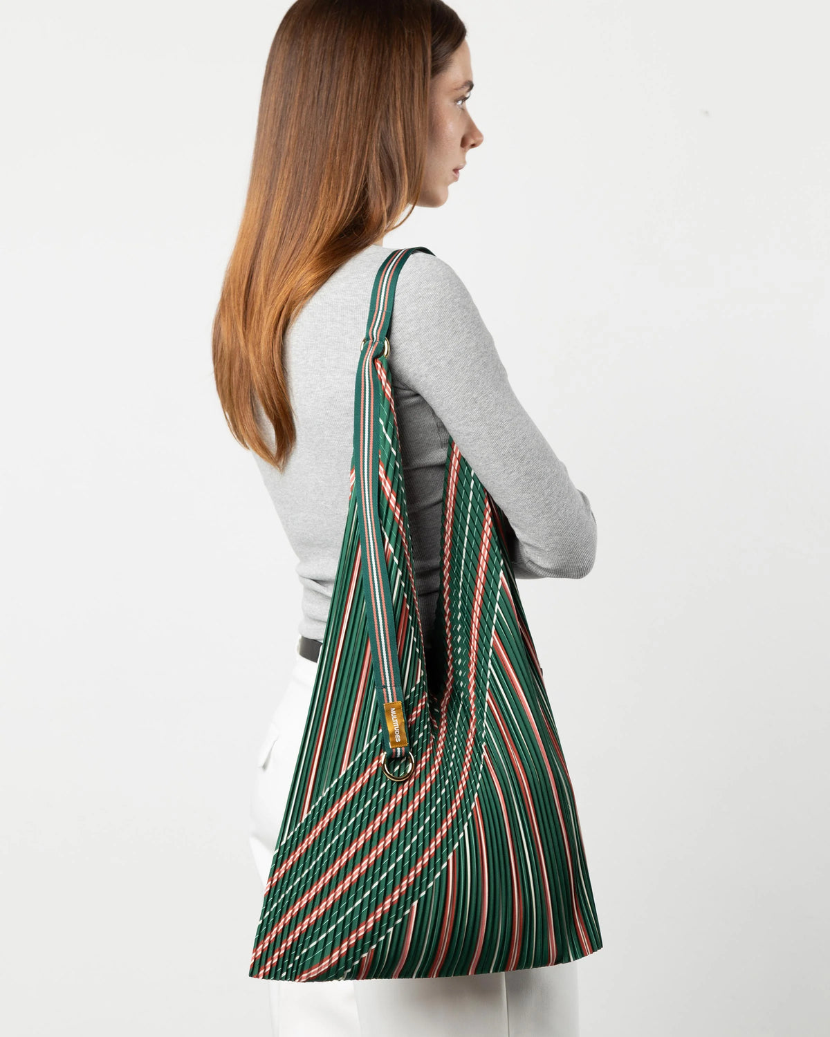 Pleated Y Bag - Stella Green