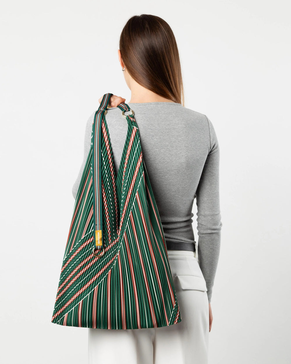 Pleated Y Bag - Stella Green