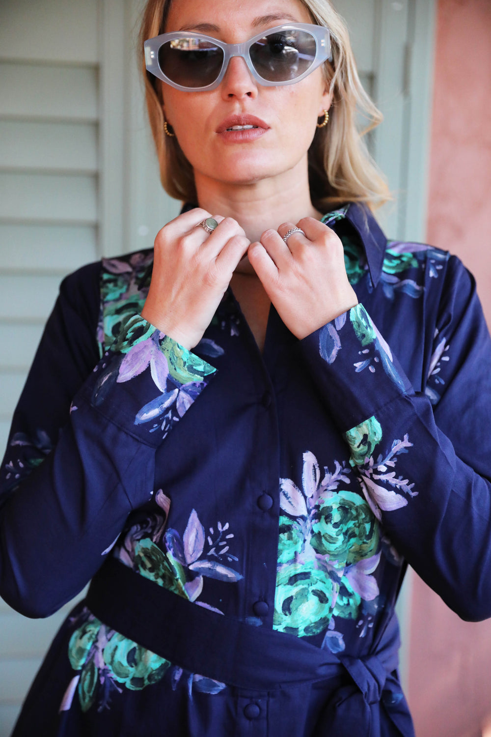 Casa Rosetta Shirt Dress - Navy
