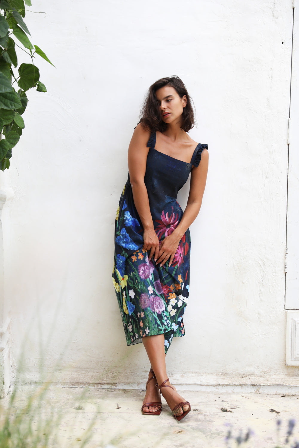 Flora Midi - Navy