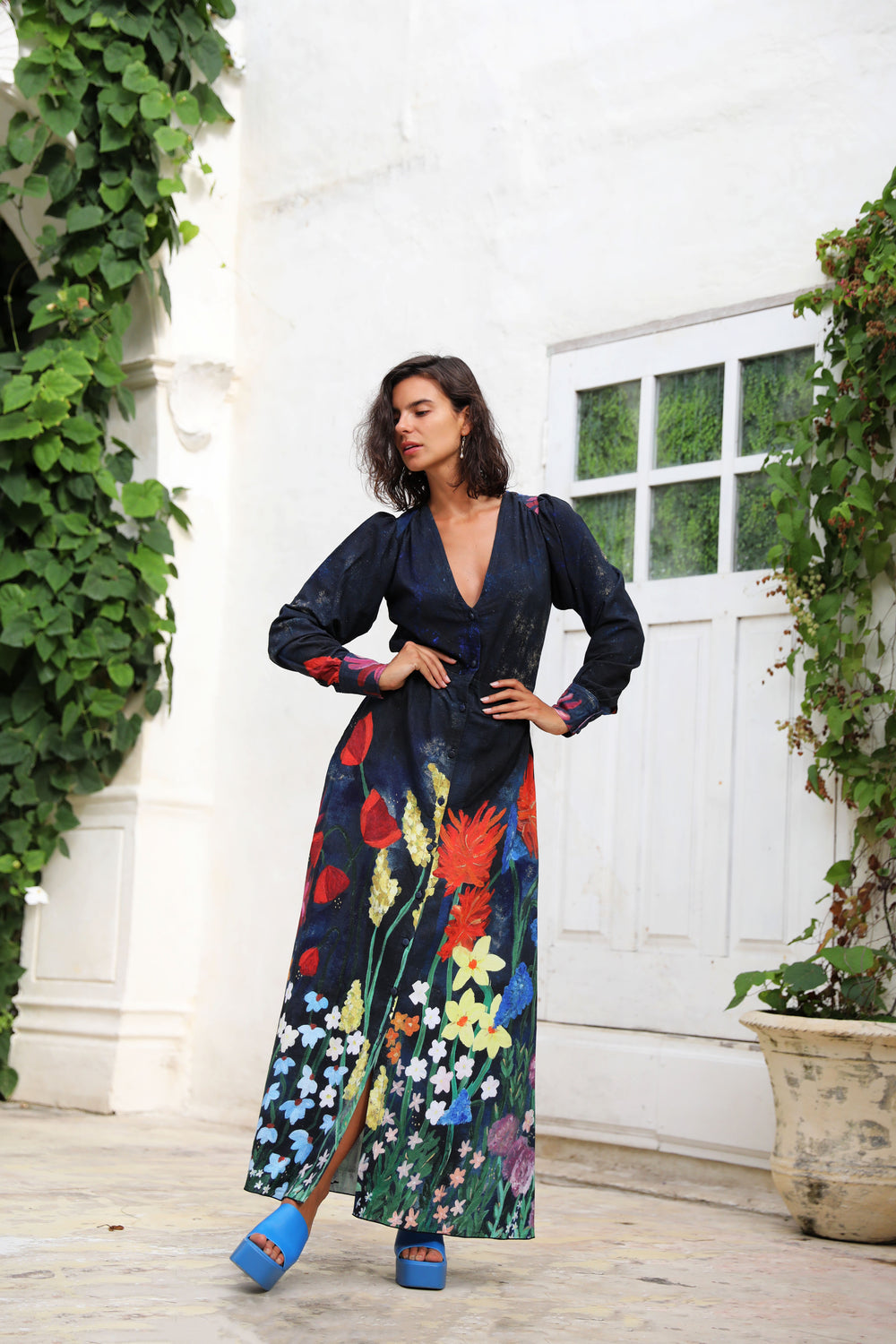 Flora Gown - Navy