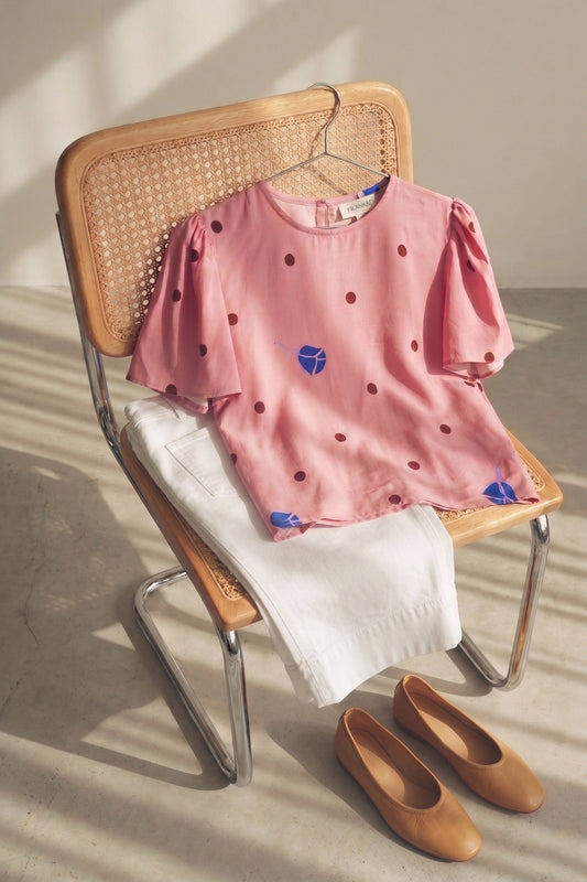 Rosé Spot Blouse - Blossom - Frank And Dollys