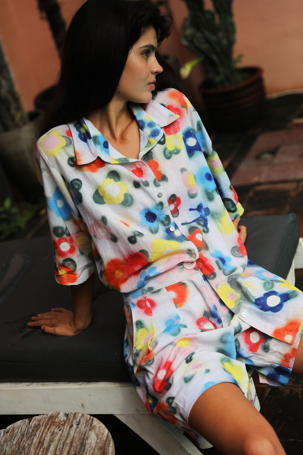 Cactus Flower Shirt  - Linen
