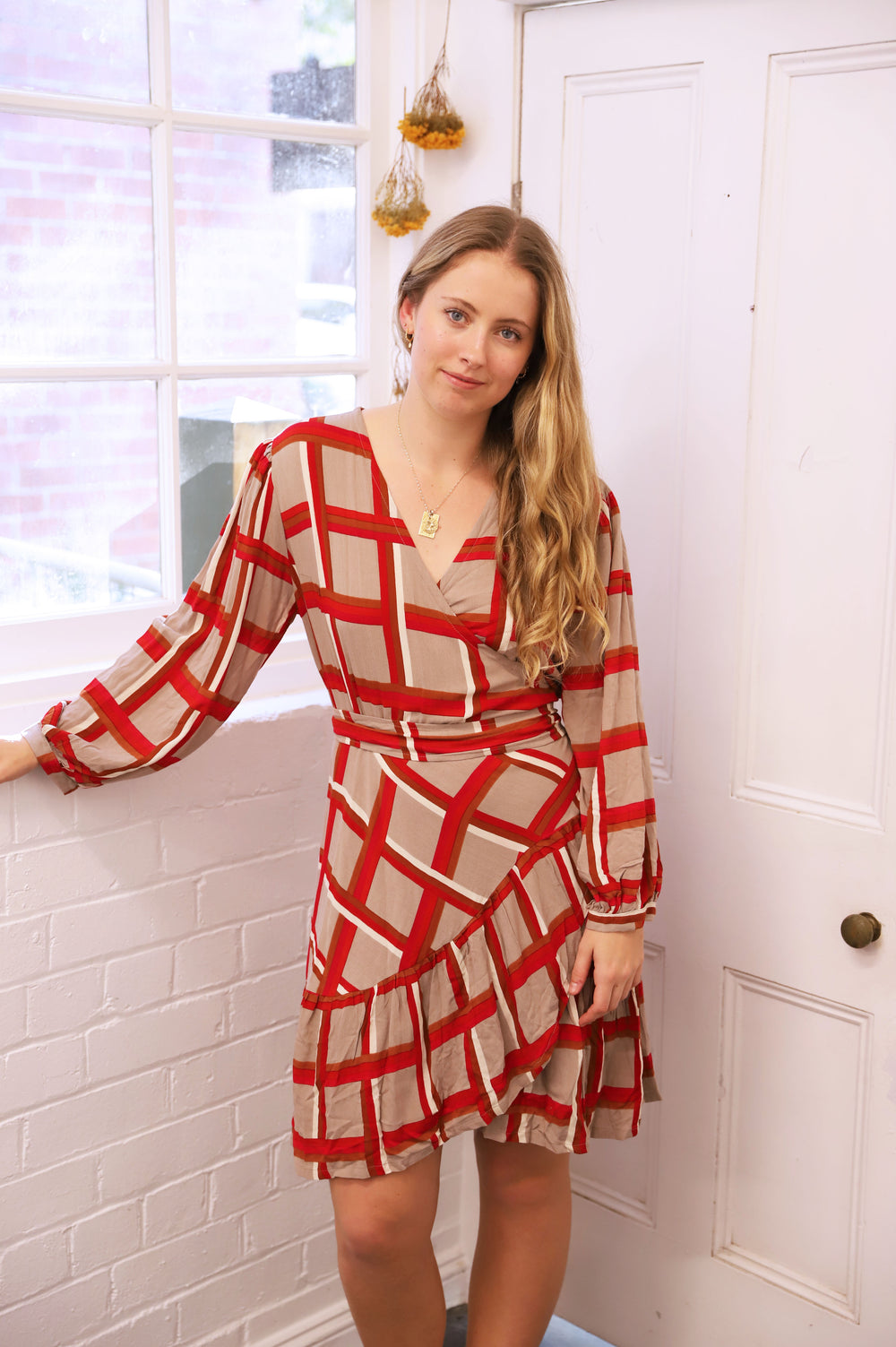 San Polo Wrap Dress - Rouge