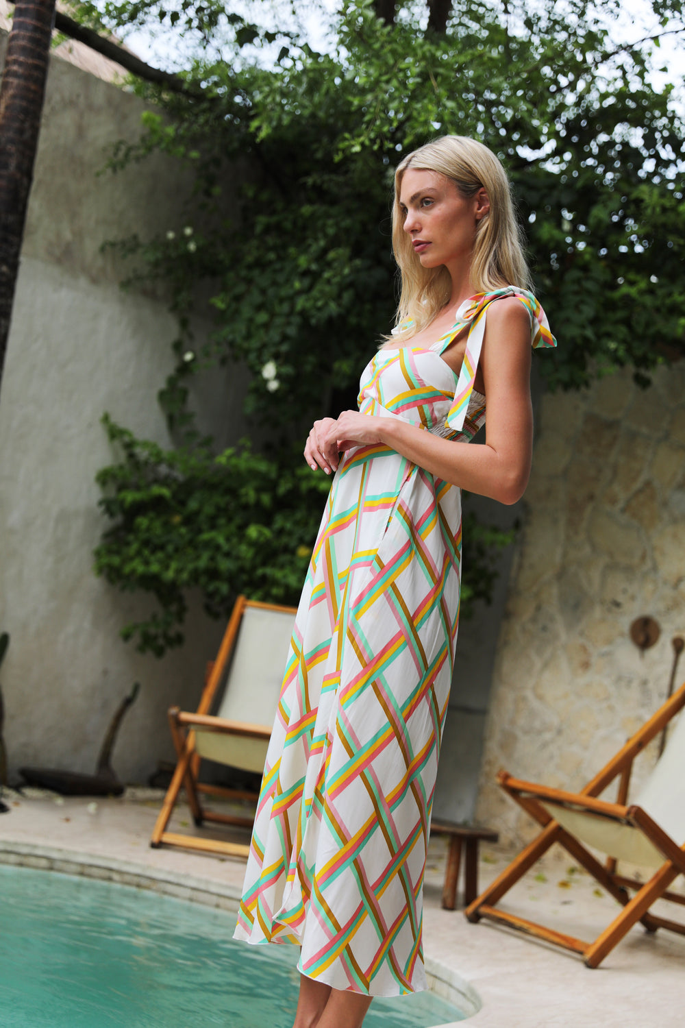 Holiday Check Midi Dress
