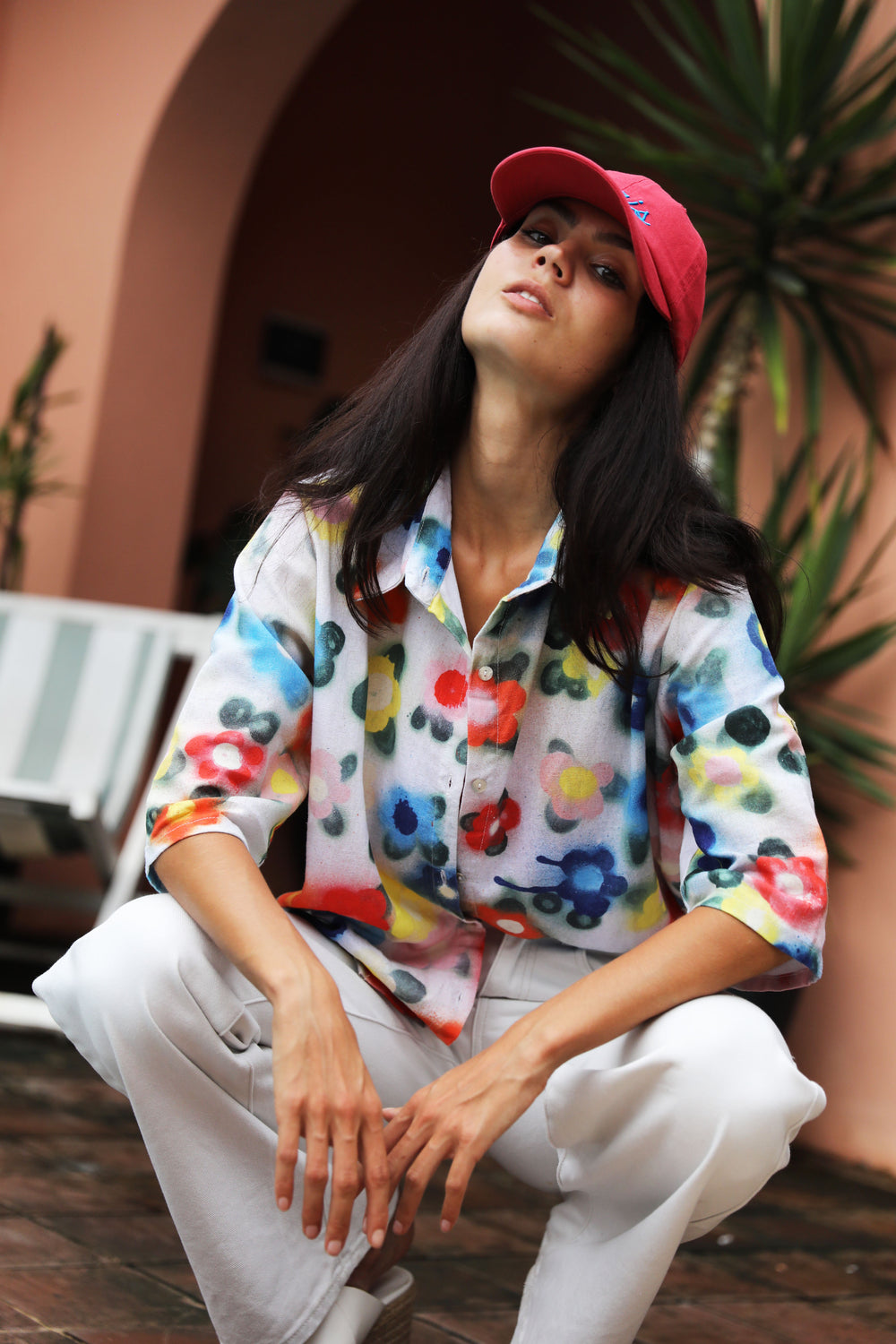 Cactus Flower Shirt  - Linen