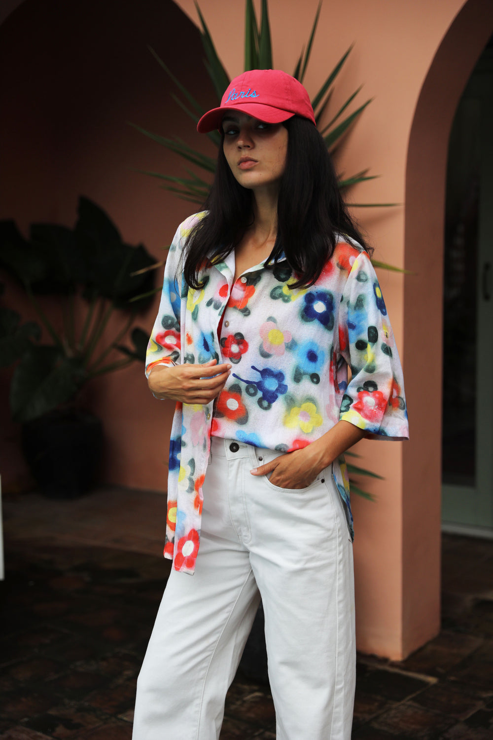 Cactus Flower Shirt  - Linen