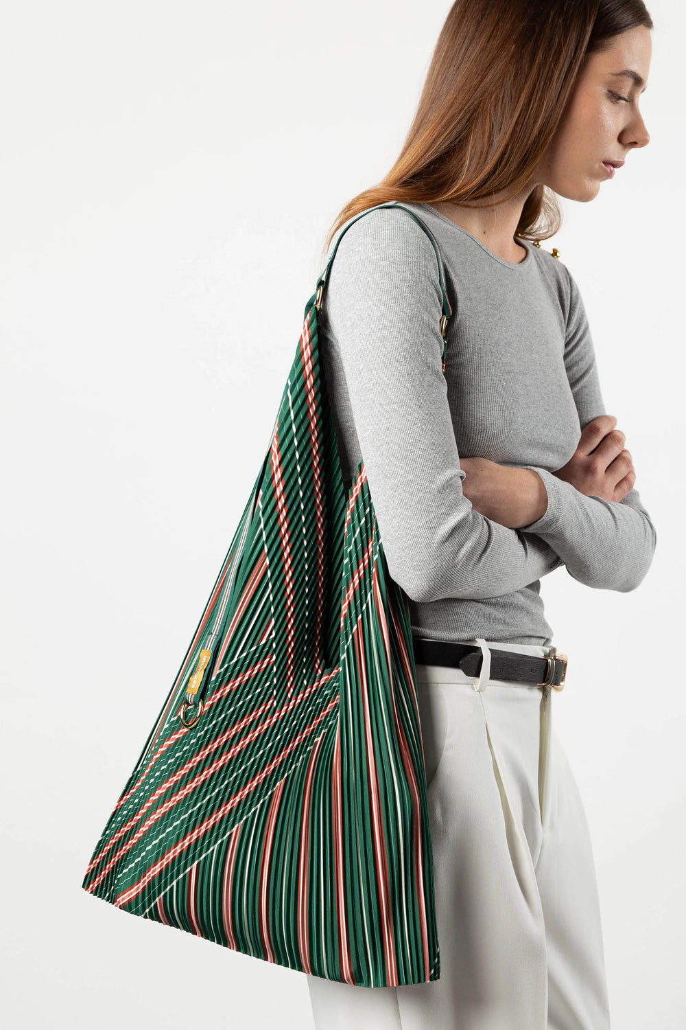 Pleated Y Bag - Stella Green