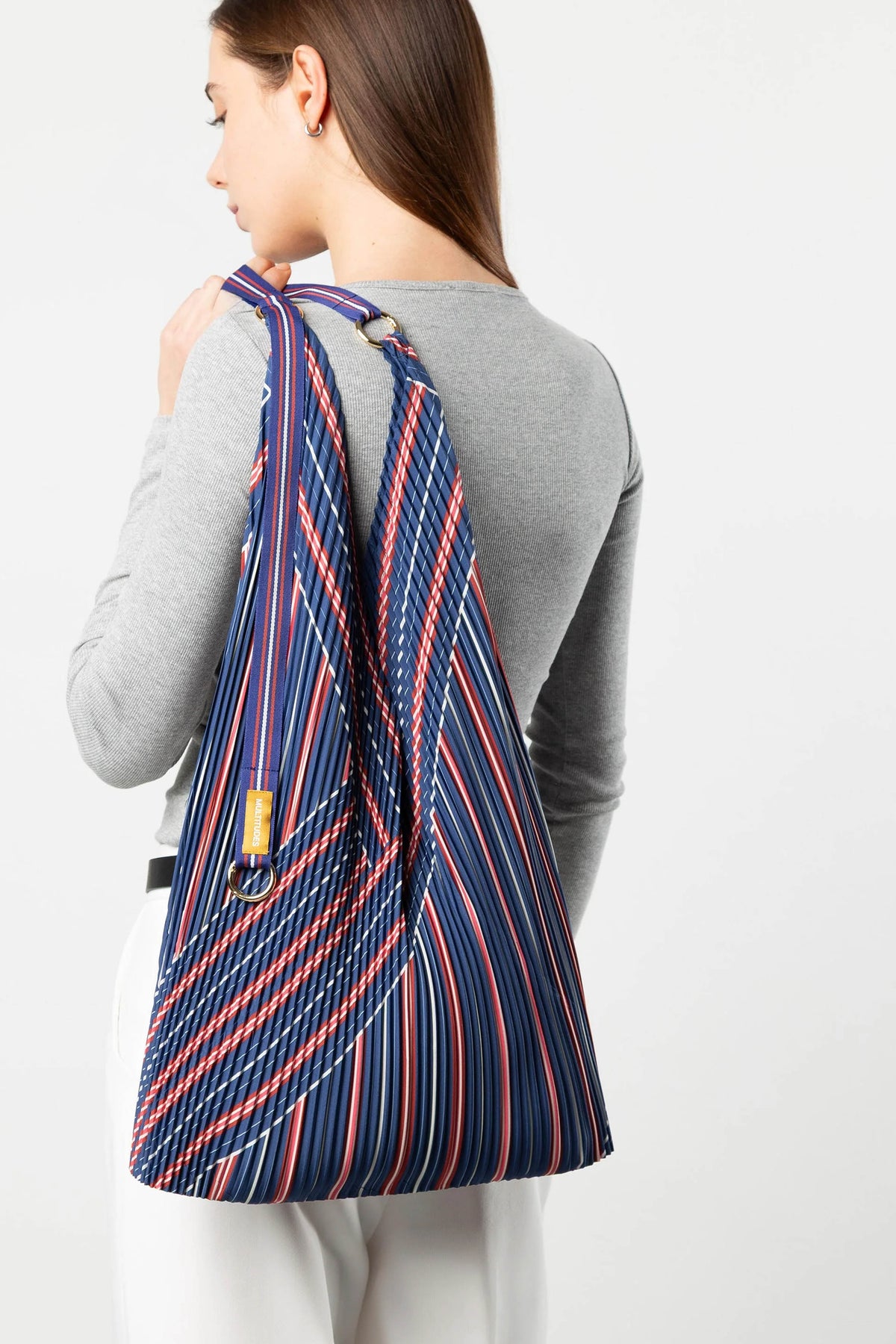 Pleated Y Bag - Stella Blue