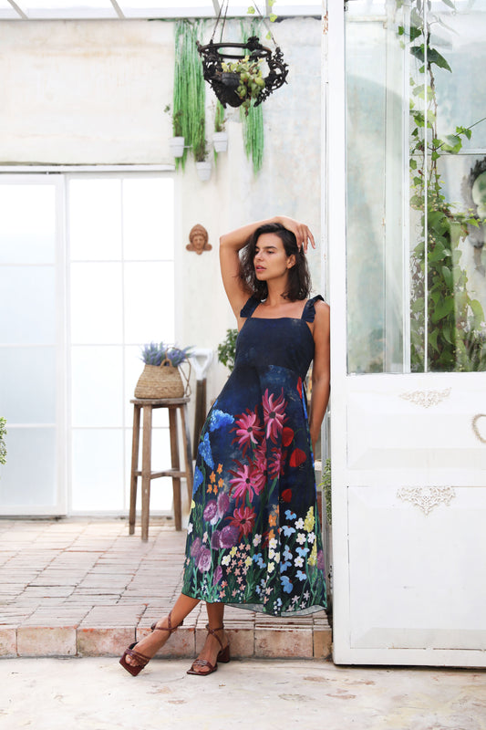 Flora Midi - Navy - Frank And Dollys