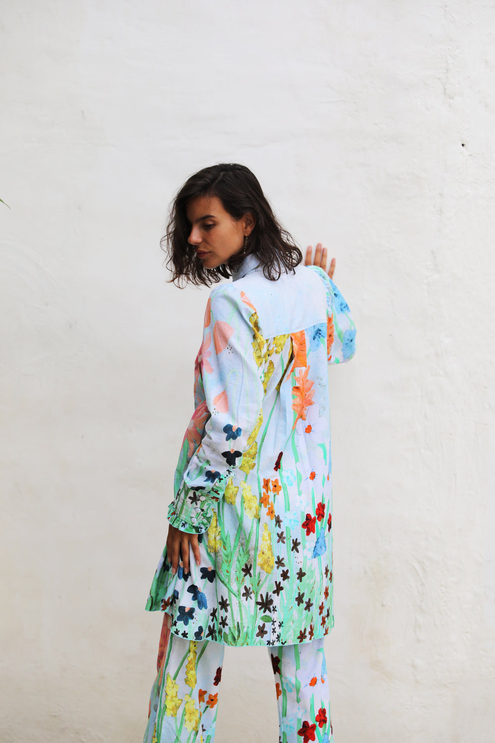 Flora Shirt Dress - Sky