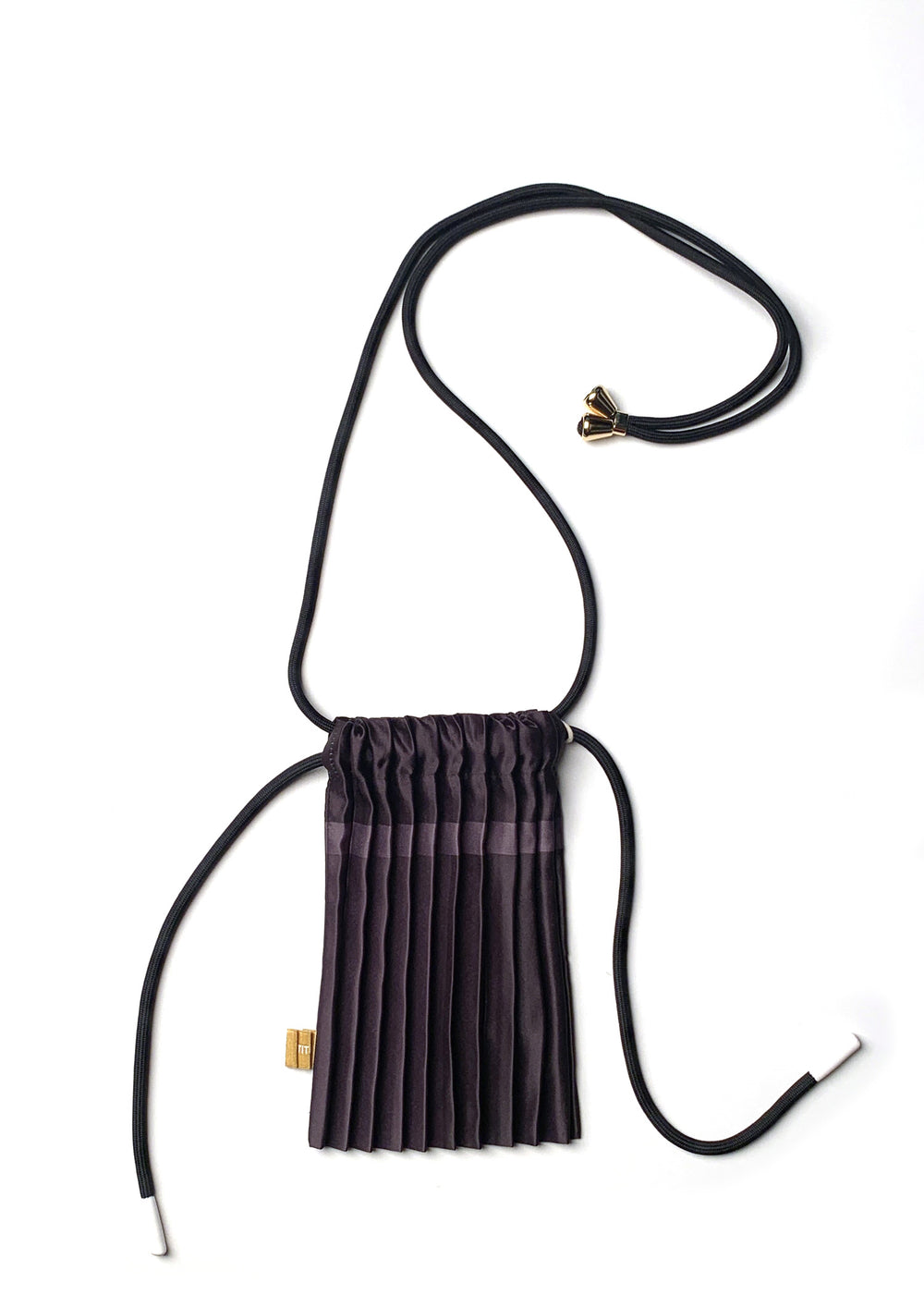 Pleated Crossbody Bag - Black