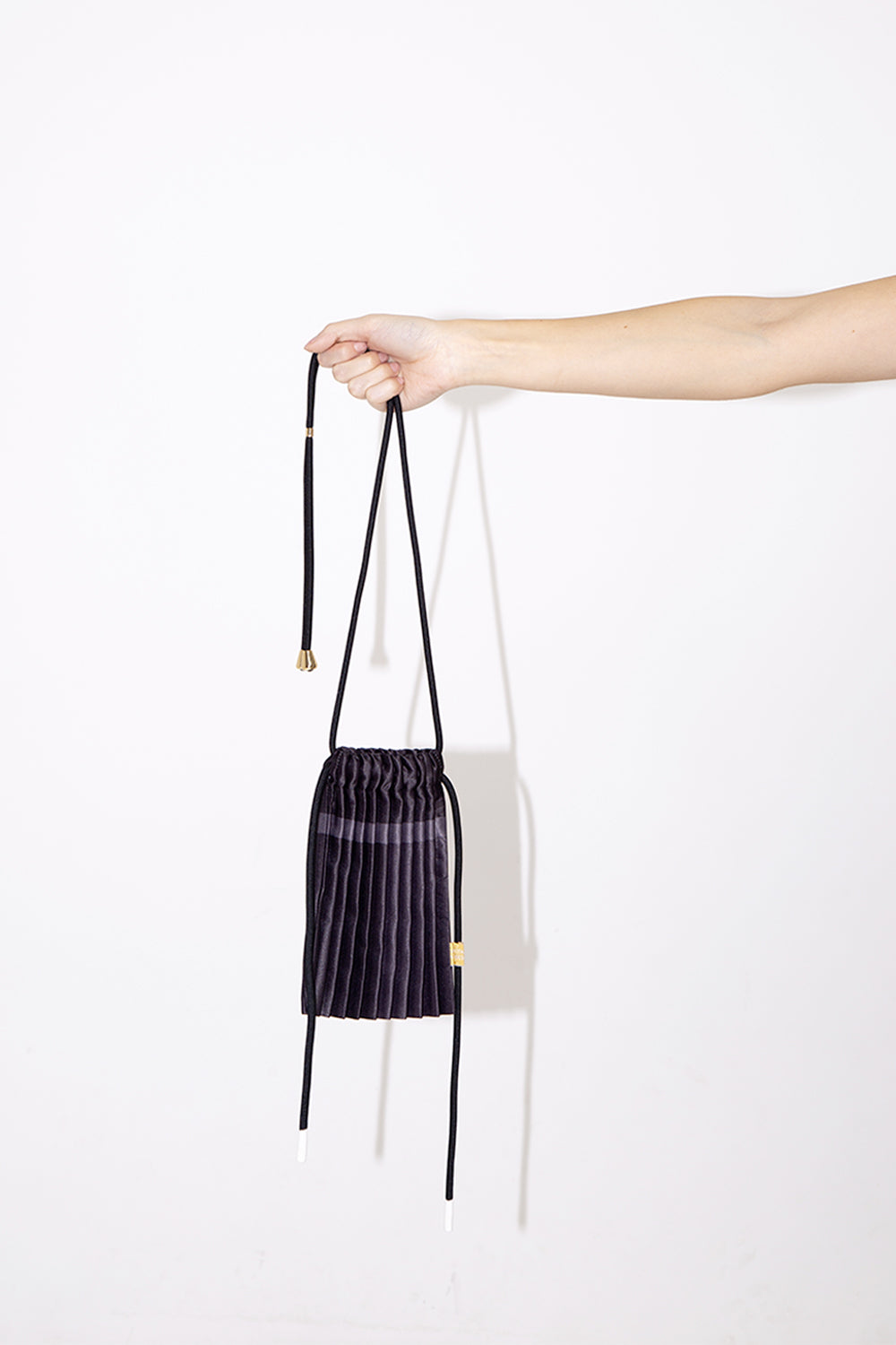 Pleated Crossbody Bag - Black