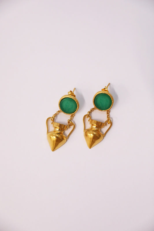 Vessel Earrings - Emerald - Frank And Dollys