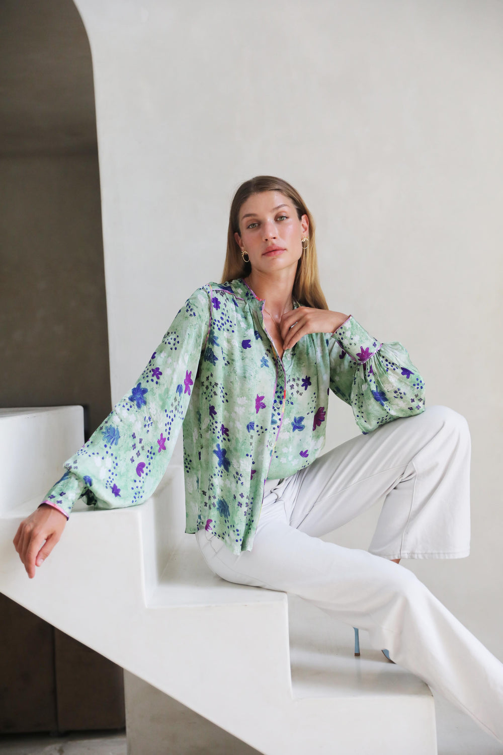 Viamo Blouse - Sage - Frank And Dollys